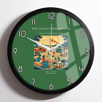 Thumbnail for VINTAGE G4241 - The Grass Strip Sunday - Designed Wall Clocks design on green framed