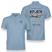 Thumbnail for KC-97L STRATOFREIGHTER design on light blue double-side polo t-shirt, double-side print