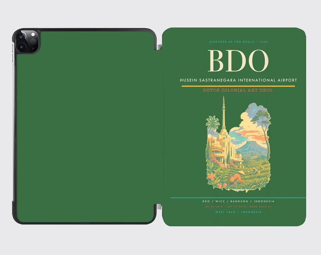Husein Sastranegara International Airport (BDO) design on green ipad tablet case