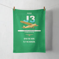 Thumbnail for Piper J-3 Cub design on green towel