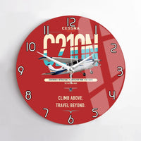 Thumbnail for Cessna T210N Centurion design on red no frame wall clock