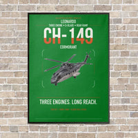 Thumbnail for Leonardo CH-149 Cormorant vertical canvas print - framed - green background