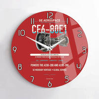 Thumbnail for CF6-80E1 design on red no frame wall clock