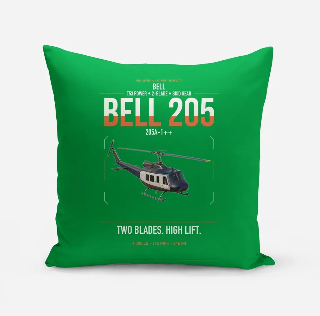 Bell 205A-1++ design on green pillow