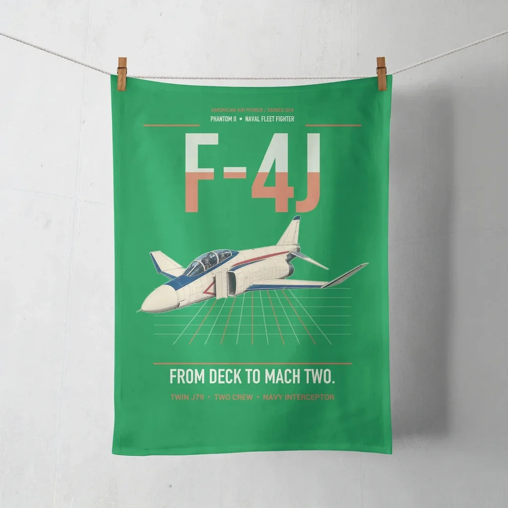 F-4J Phantom II design on green towel
