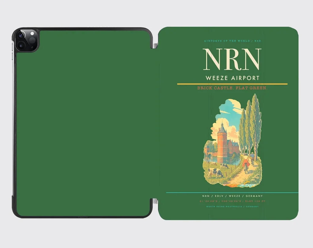 Weeze Airport (NRN) design on green ipad tablet case
