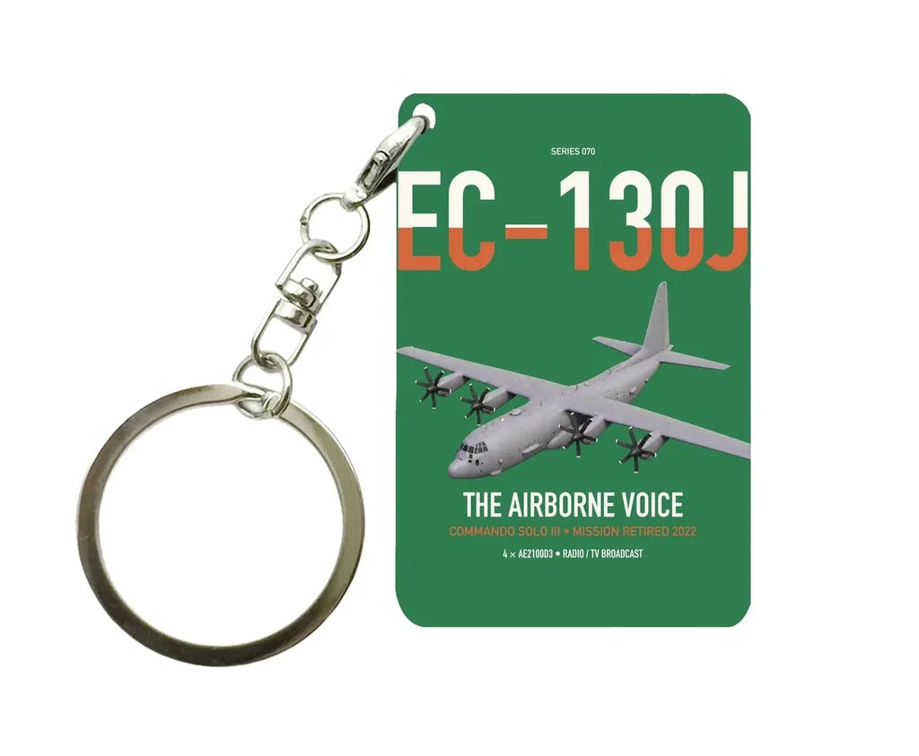 EC-130J Commando Solo III design on green designed key chain, double-side print
