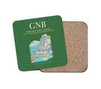 Thumbnail for Grenoble-Isère Airport (GNB) design on green 1 piece coaster