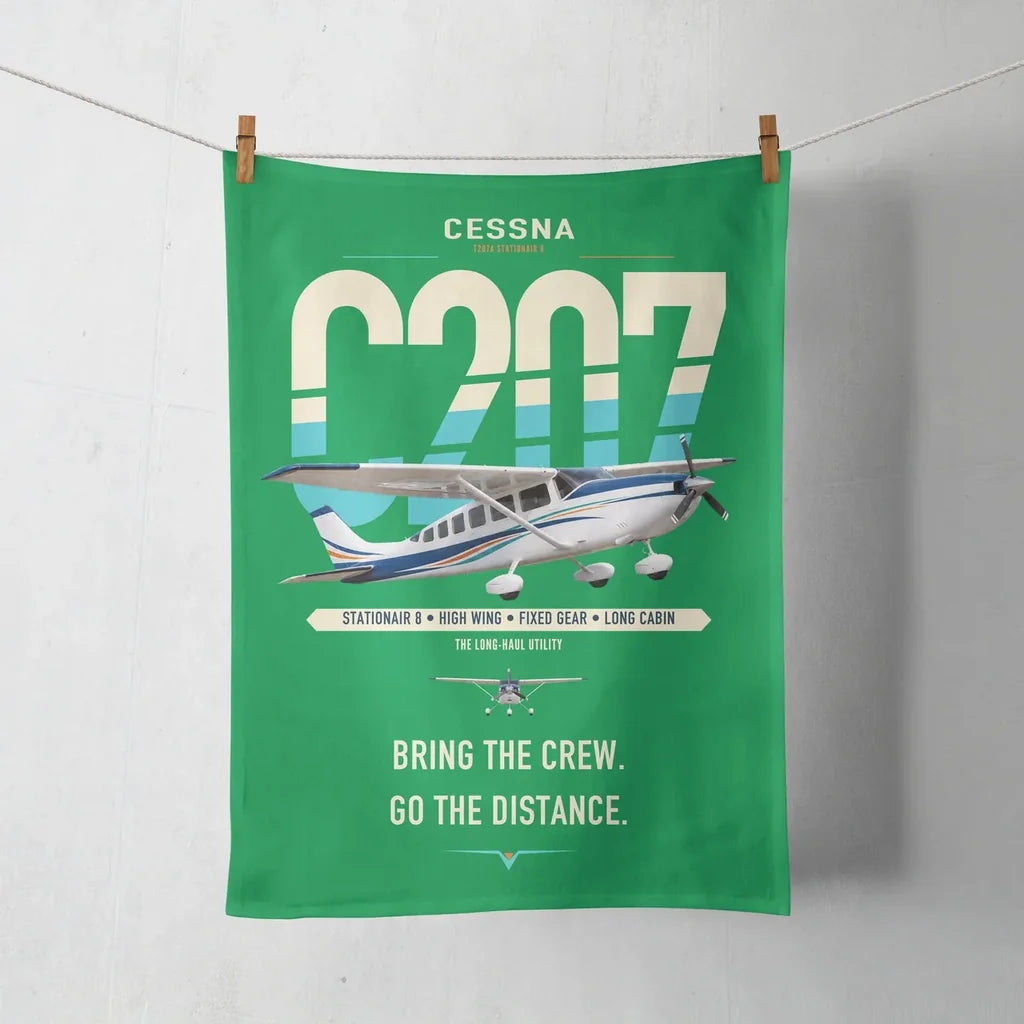 Cessna T207A Stationair 8 design on green towel