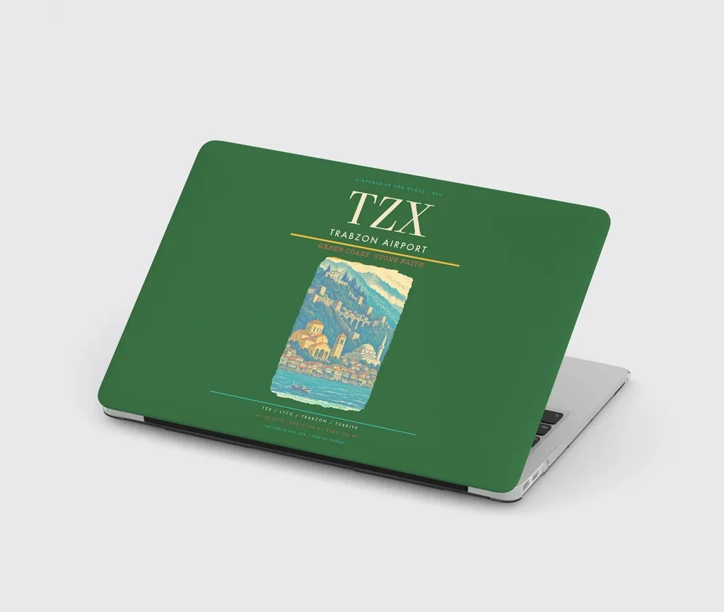 Trabzon Airport (TZX) design on green MacBook case