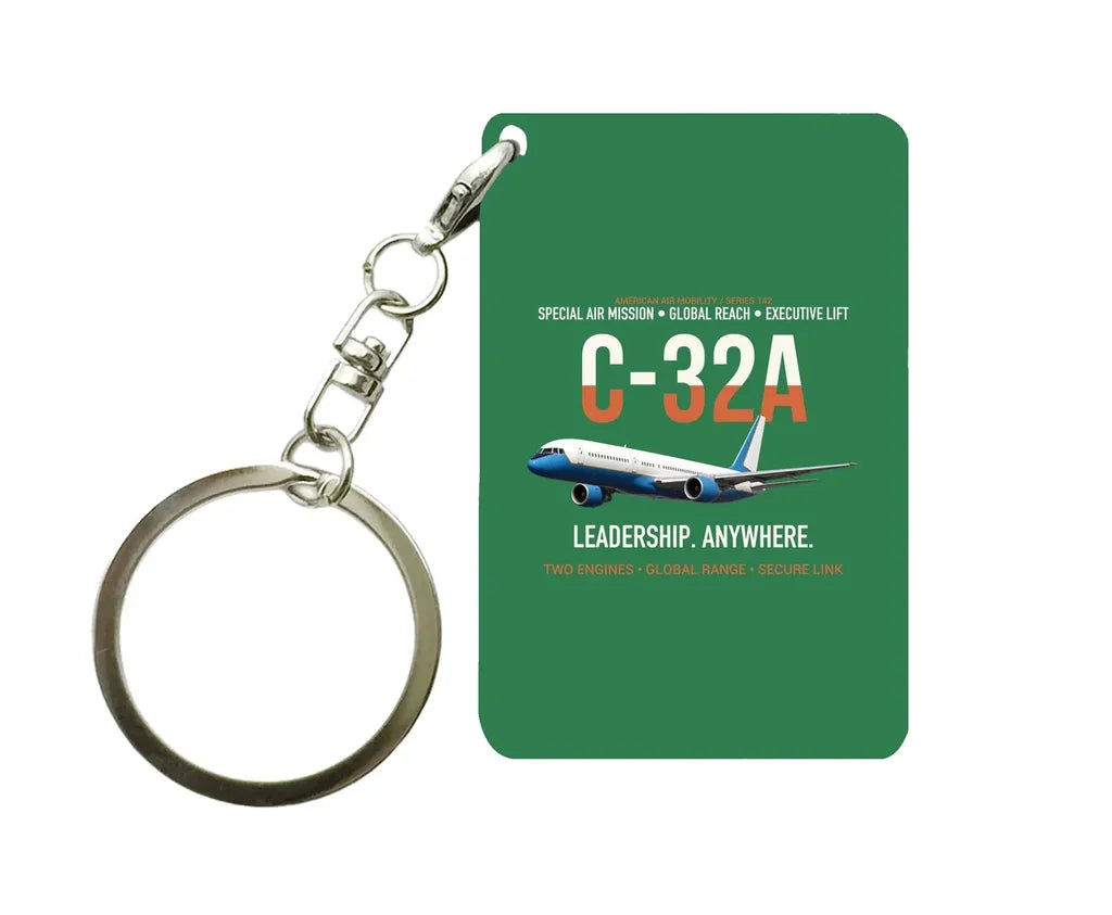 C-32A SPECIAL AIR MISSION Key Chain design on green key chain