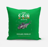Thumbnail for Sikorsky S-61N design on green pillow