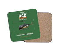 Thumbnail for Robinson R66 design on green 1 piece coaster