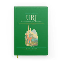 Thumbnail for Yamaguchi Ube Airport (UBJ) design on green notebook