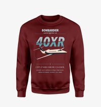 Thumbnail for Bombardier Learjet 40XR design on wine red sweatshirt