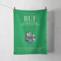Thumbnail for Buffalo Niagara International Airport (BUF) design on green towel