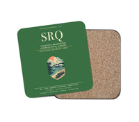 Thumbnail for Sarasota Bradenton International Airport (SRQ) design on green 1 piece coaster