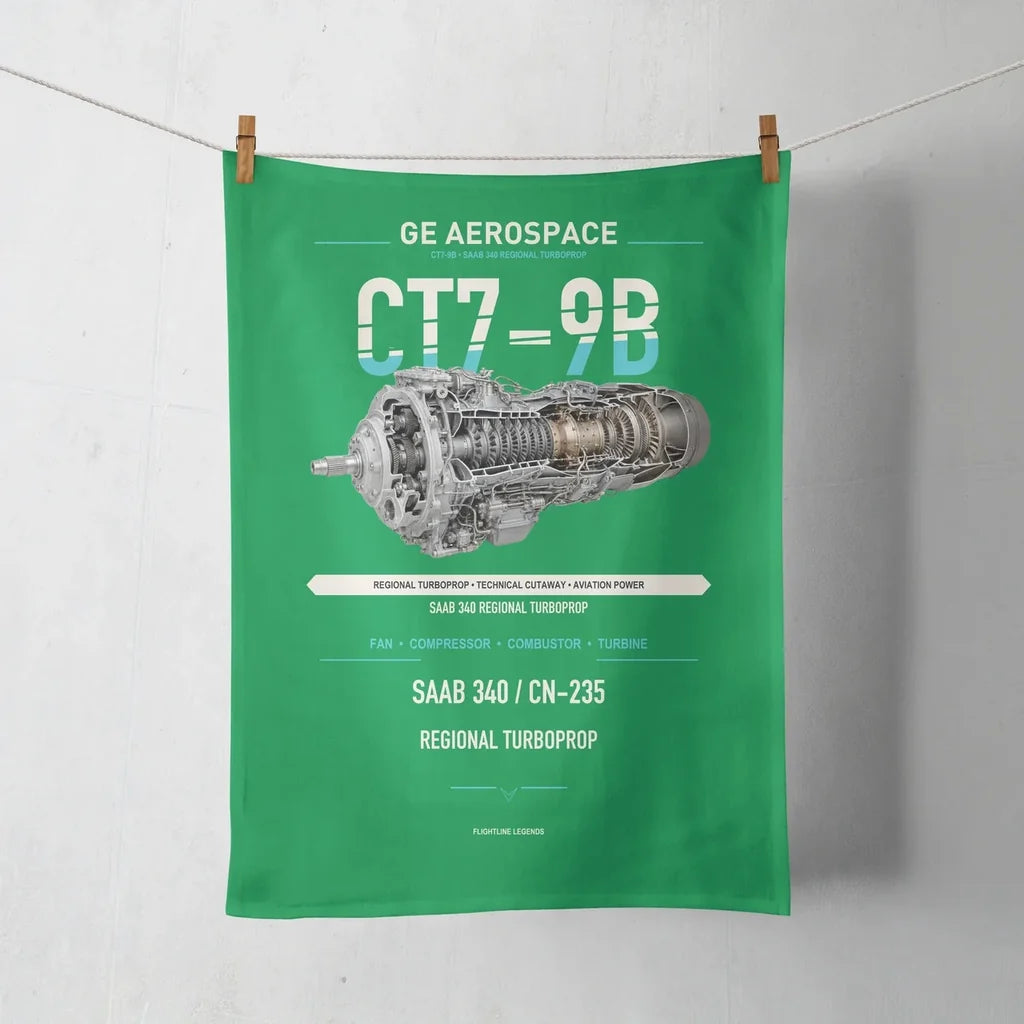 CT7-9B design on green towel