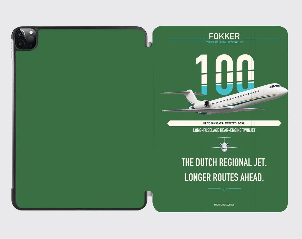 Fokker 100 design on green ipad tablet case