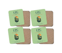 Thumbnail for Sultan Hasanuddin Airport (UPG) design on light green 4 pieces set coaster