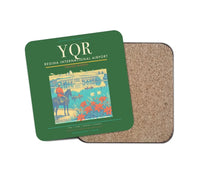 Thumbnail for Regina International Airport (YQR) design on green 1 piece coaster