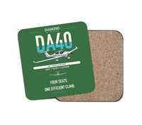 Thumbnail for Diamond DA40 design on green 1 piece coaster