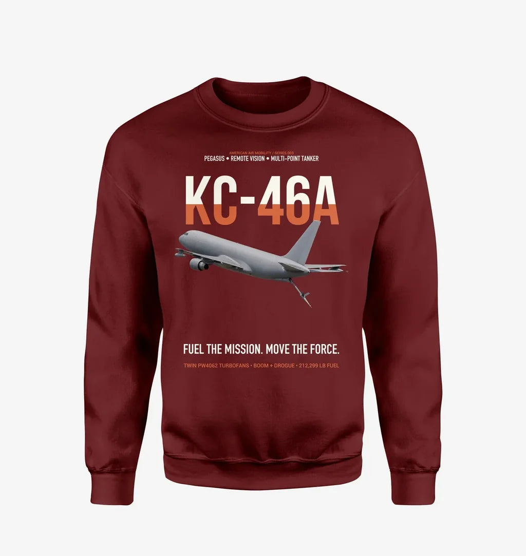KC-46A PEGASUS design on wine red sweatshirt