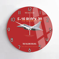 Thumbnail for F-16 Block 70 The Falcon Evolves design on red no frame wall clock