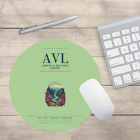 Thumbnail for Asheville Regional Airport (AVL) design on light green round mouse pad