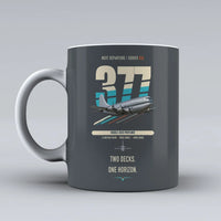 Thumbnail for Boeing 377 Stratocruiser double-side print on gray ceramic mug