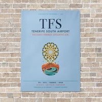 Thumbnail for Tenerife South Airport TFS vertical canvas print - no frame - light blue background