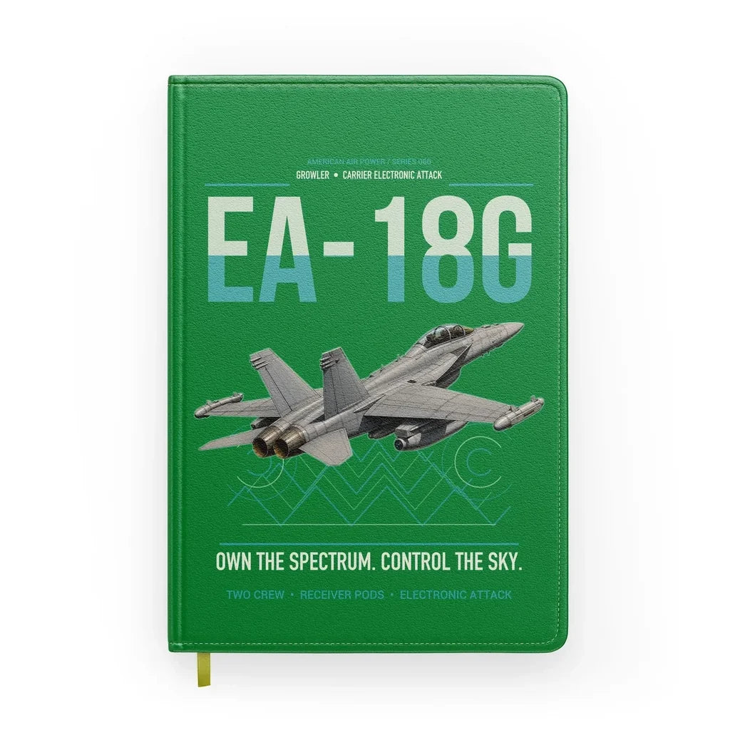 EA-18G Growler design on green notebook