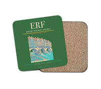 Thumbnail for Erfurt-Weimar Airport (ERF) design on green 1 piece coaster