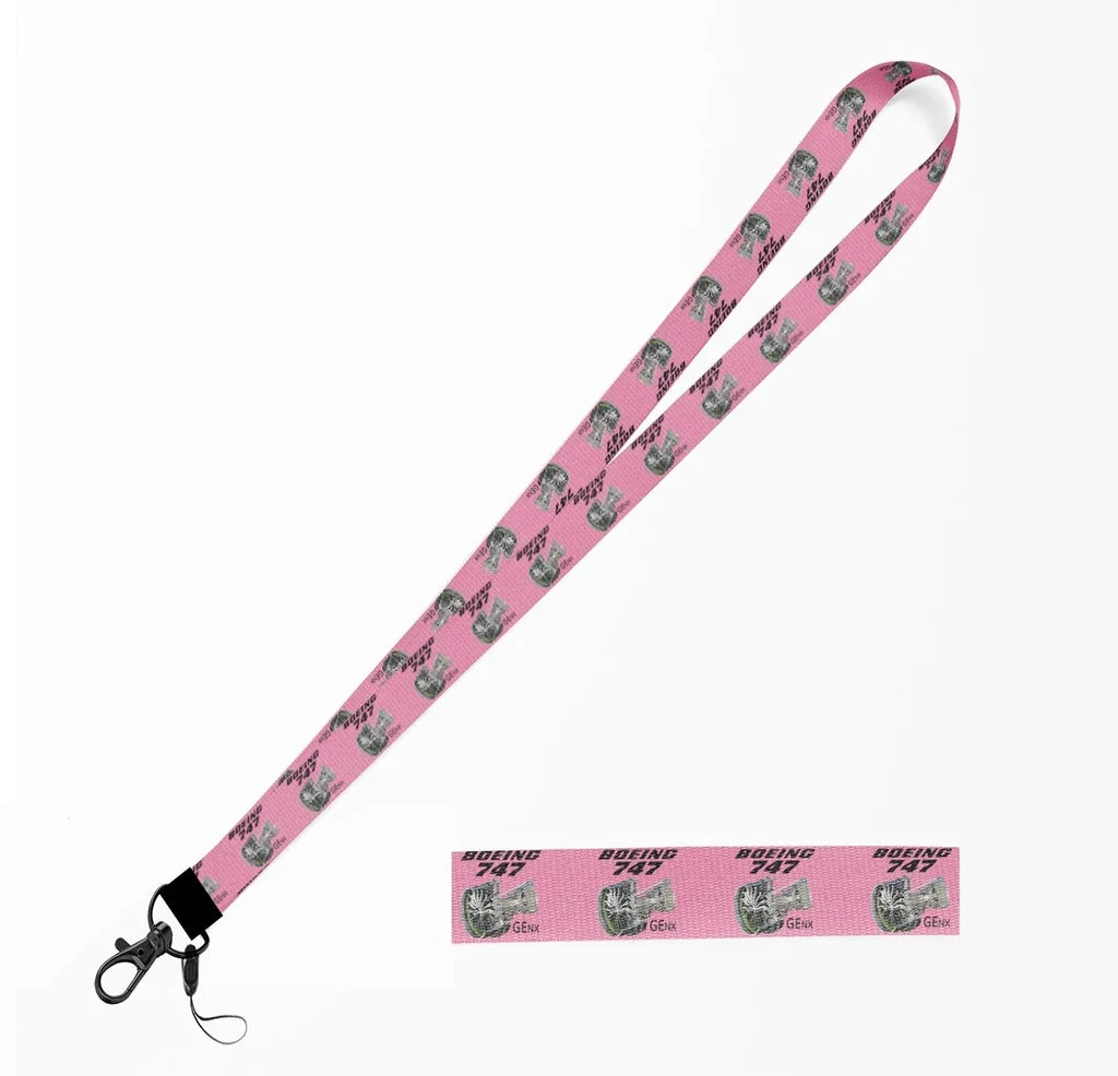 Boeing 747 & GENX Engine lanyard - pink