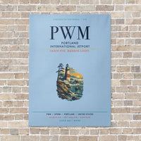 Thumbnail for Portland International Jetport PWM vertical canvas print - no frame - light blue background