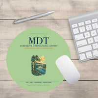 Thumbnail for Harrisburg International Airport (MDT) design on light green round mouse pad