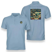 Thumbnail for VINTAGE G4269 - The Swallows In The Rafters - Double-Side Polo T-Shirt design on lightblue