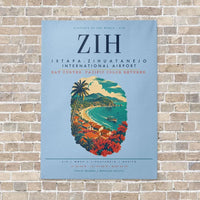 Thumbnail for Ixtapa-Zihuatanejo International Airport ZIH vertical canvas print - no frame - light blue background