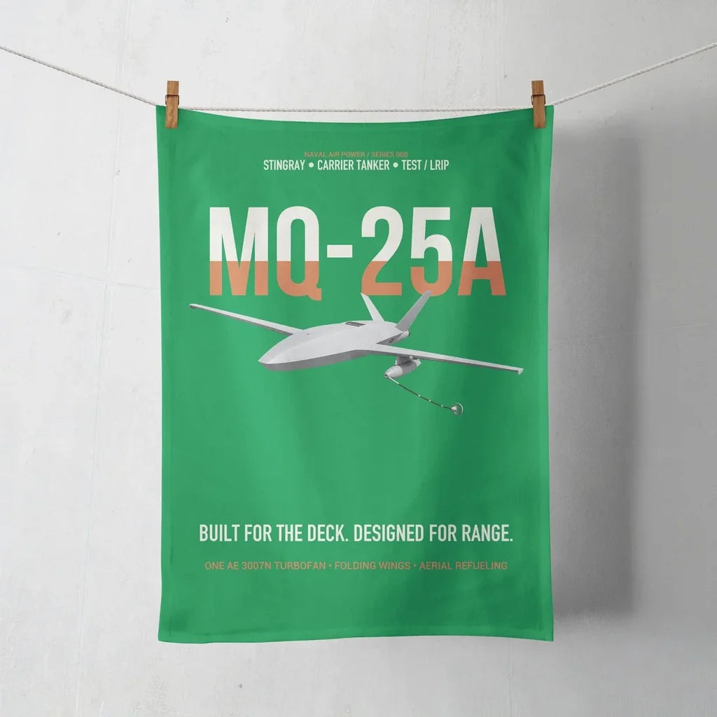 MQ-25A STINGRAY design on green towel