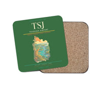 Thumbnail for Tsushima Airport (TSJ) design on green 1 piece coaster