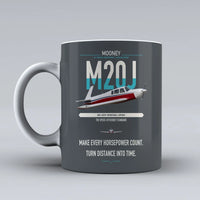 Thumbnail for Mooney M20J 201 design on gray ceramic mug, double-side print
