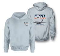 Thumbnail for C-17A Globemaster III design on light blue double-side hoodie, double-side print