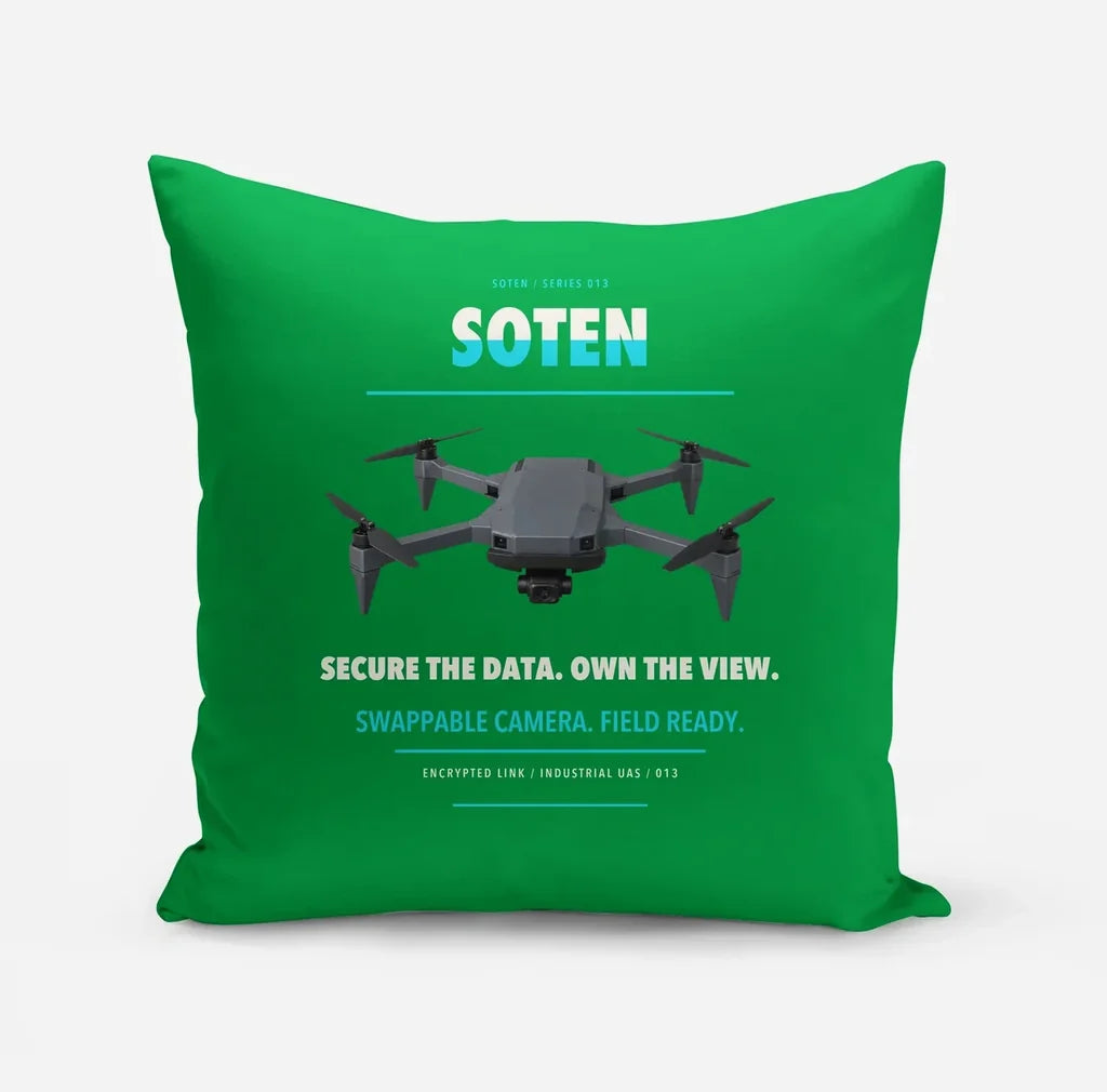 ACSL SOTEN design on green pillow