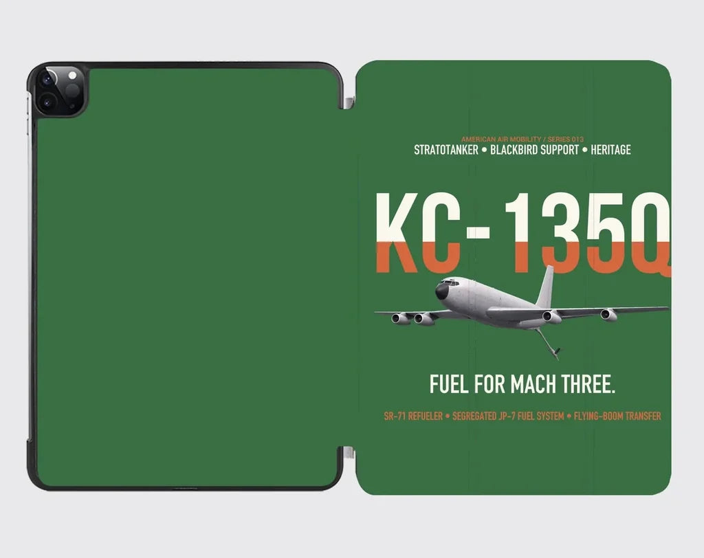 KC-135Q Blackbird Tanker design on green ipad tablet case