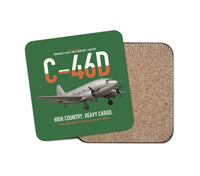 Thumbnail for C-46D Commando design on green 1 piece coaster