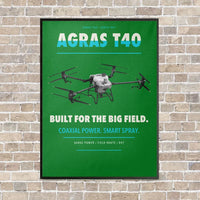 Thumbnail for DJI Agras T40 vertical canvas print - framed - green background