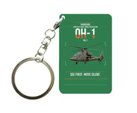 Thumbnail for Kawasaki OH-1 design on green designed key chain, double-side print