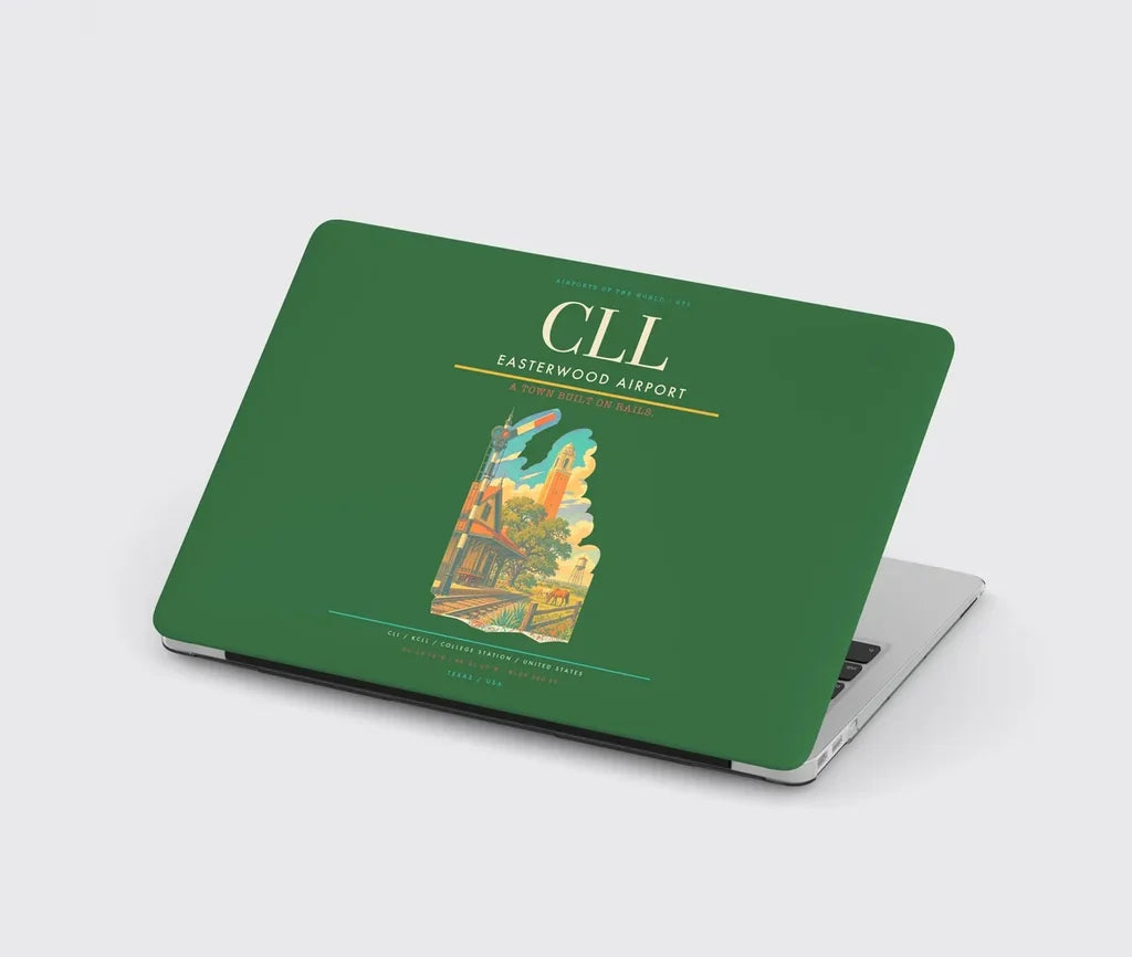 Easterwood Airport (CLL) design on green MacBook case