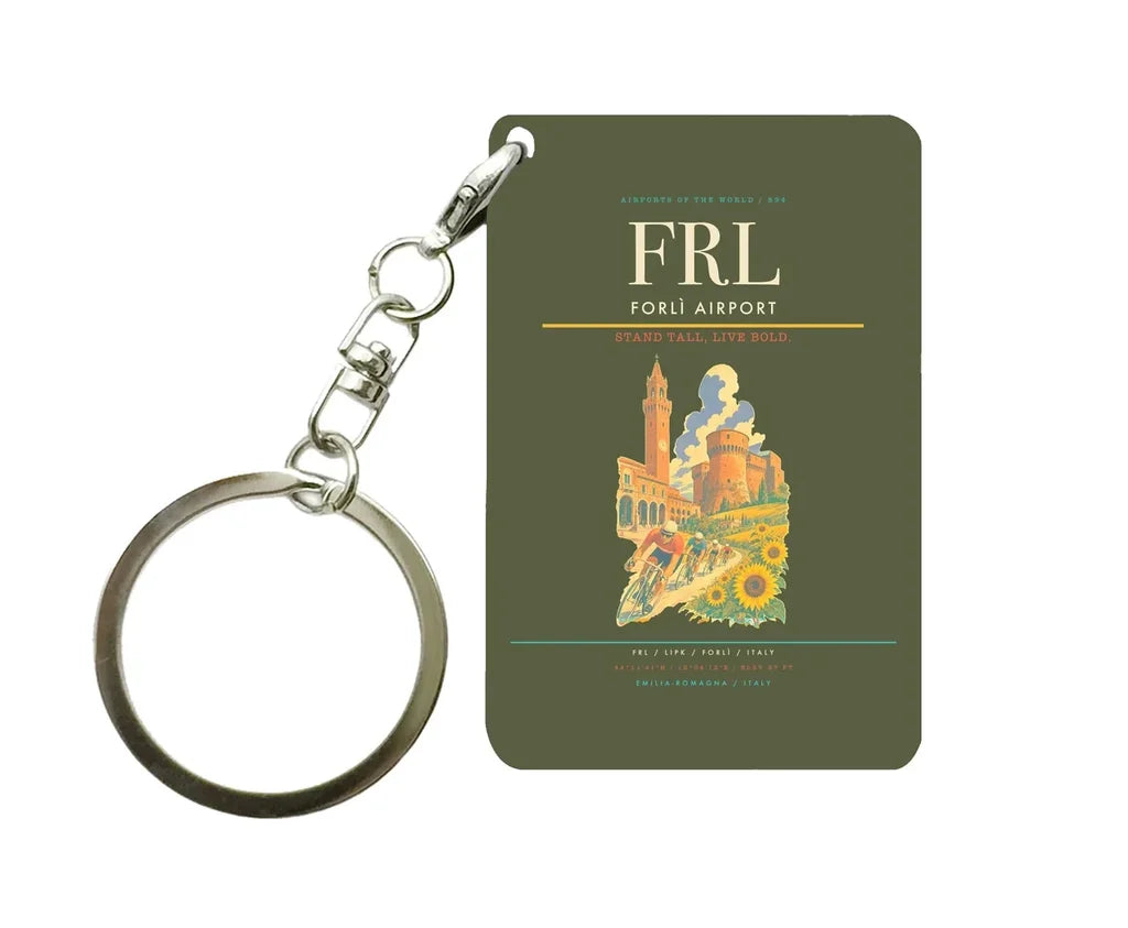 Forlì Airport (FRL) design on green army key chain