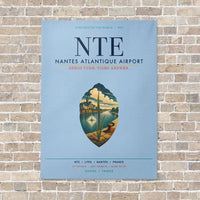 Thumbnail for Nantes Atlantique Airport NTE vertical canvas print - no frame - light blue background